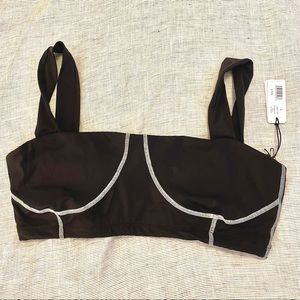 WEWOREWHAT Seamed Corset Crop Top